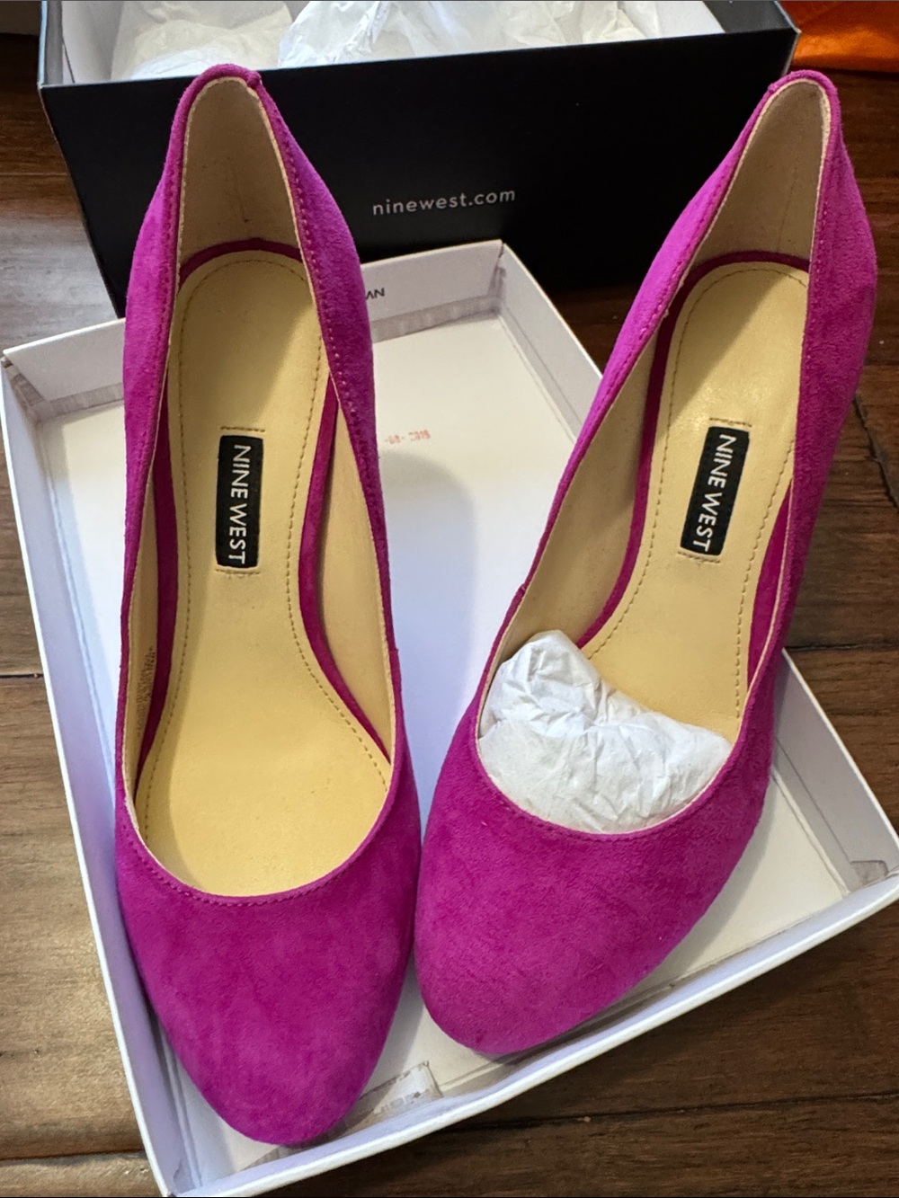 Nine West Magenta Suede Pointed-Toe Pumps